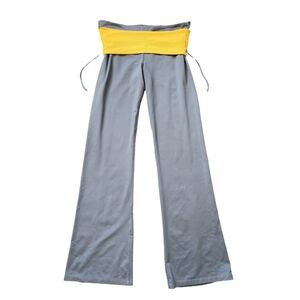 Grey/Yellow Athletic Flare Leggings, Women's S